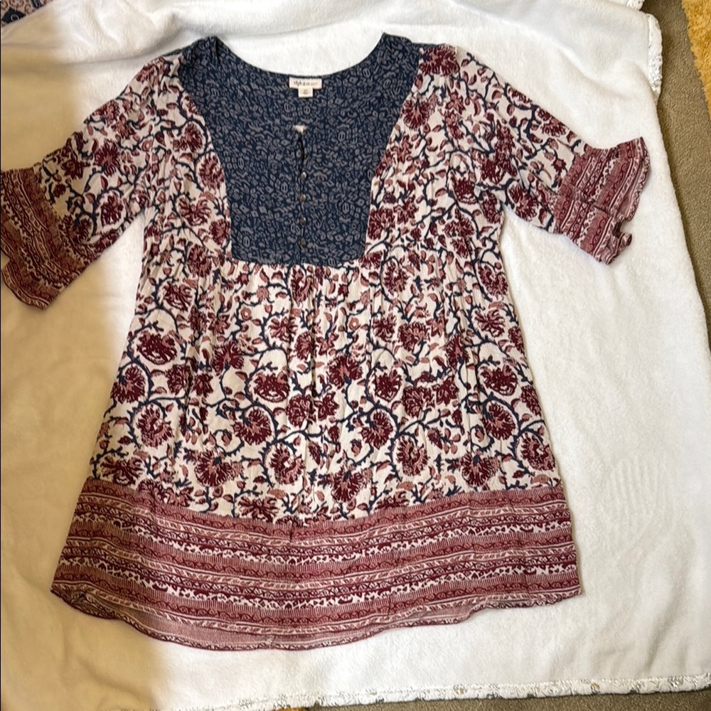 Floral Bohemian baby doll dress